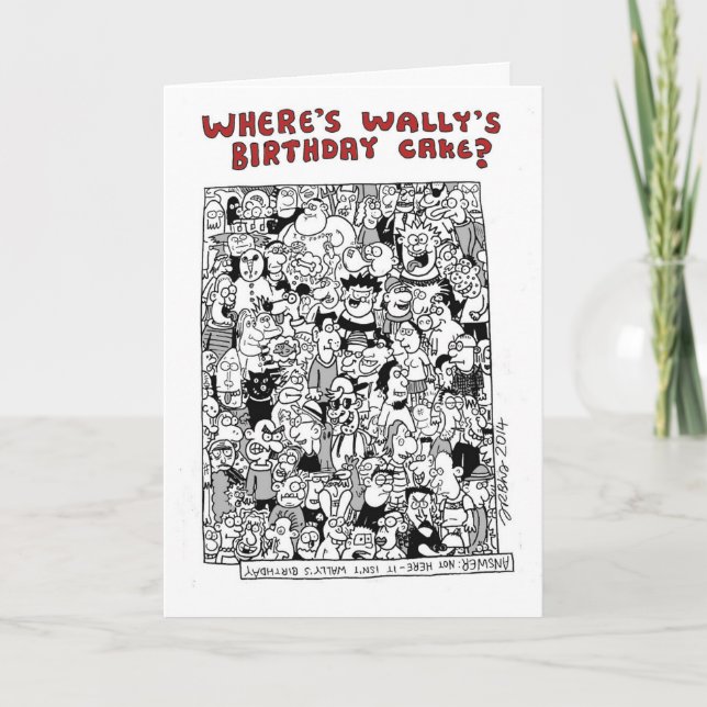 Where's Wally's Birthday Cake Card (Front)