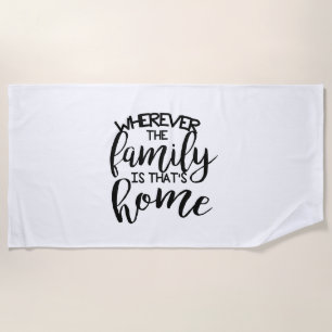 Wherever the family Monogram Personalised Beach Towel