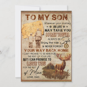 Wherever Your Journey In Life - Deer Dad To Son  Holiday Card