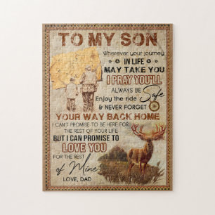 Wherever Your Journey In Life - Deer Dad To Son Jigsaw Puzzle