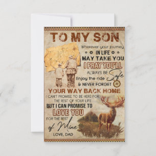 Wherever Your Journey In Life - Deer Dad To Son  Thank You Card