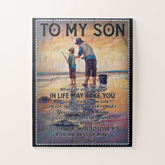 Wherever Your Journey In Life-Fishing Dad To Son  Jigsaw Puzzle (Vertical)