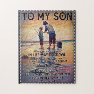 Wherever Your Journey In Life-Fishing Dad To Son Jigsaw Puzzle