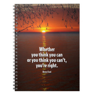 Whether You Think You Can Motivational Quote Spiral Notebook