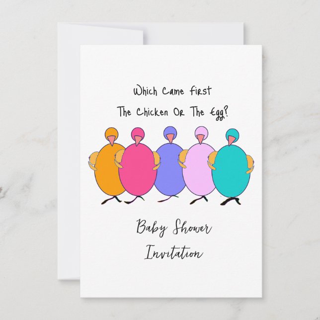 Which Came First The Chicken or The Egg BabyShower Invitation (Front)