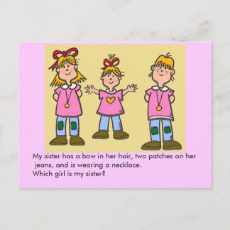 Which One is My Sister? Postcard