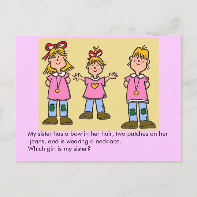 Which One is My Sister? Postcard (Front)