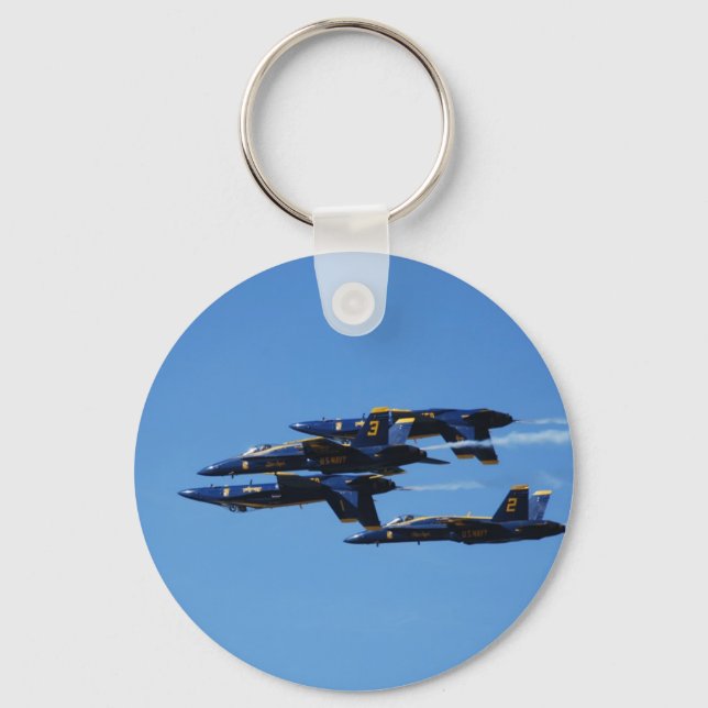 Which Way to Up? Blue Angels Customisable Key Ring (Front)