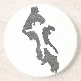 Whidbey Island Island County Map Design Coaster