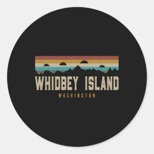Whidbey Island Mountains Hiking Washington Classic Round Sticker