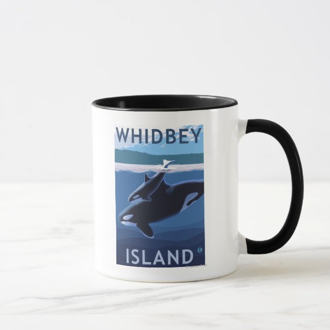 Whidbey Island, WashingtonOrca and Calf Mug (Right)