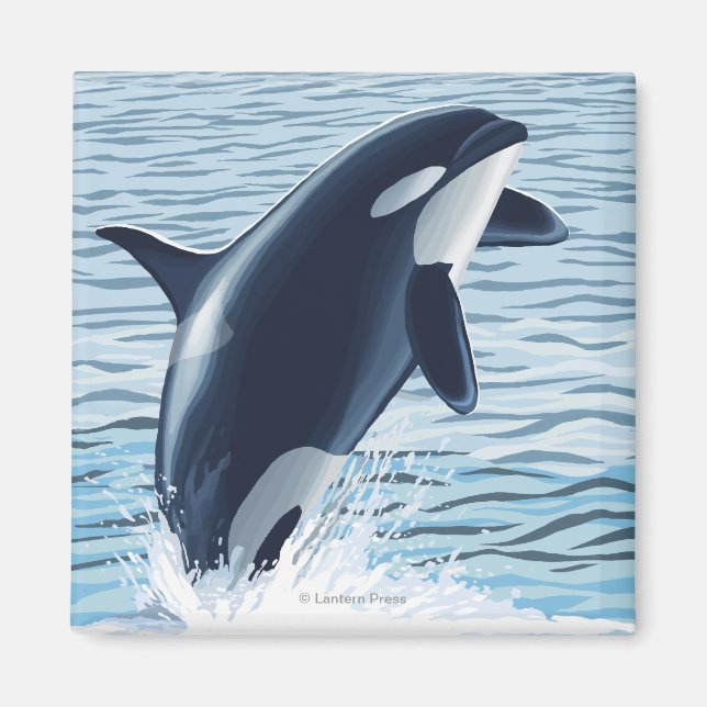 Whidbey Island, WashingtonOrca Jumping Magnet (Front)