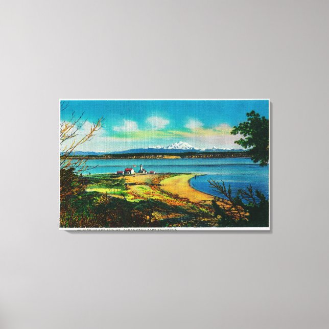 Whidby Island and Mt. Baker from Port Townsend Canvas Print (Front)