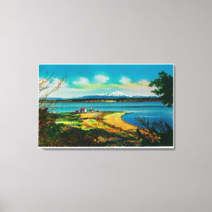Whidby Island and Mt. Baker from Port Townsend Canvas Print