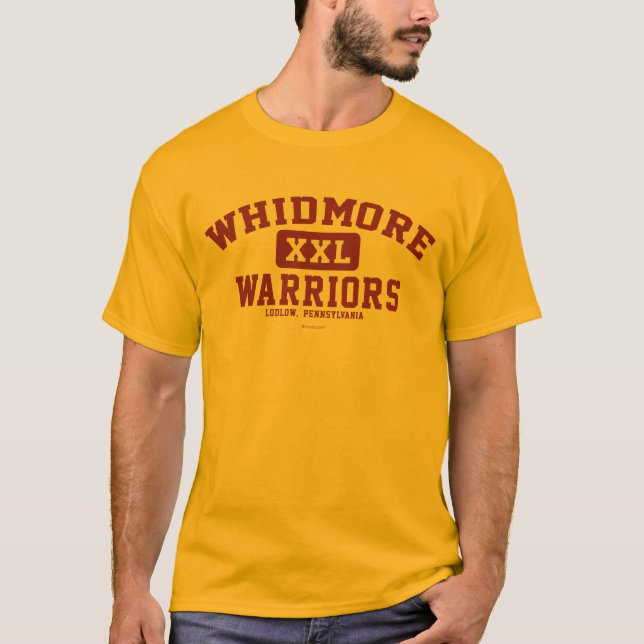 Whidmore Warriors Men's Gold & Maroon Tee (Front)