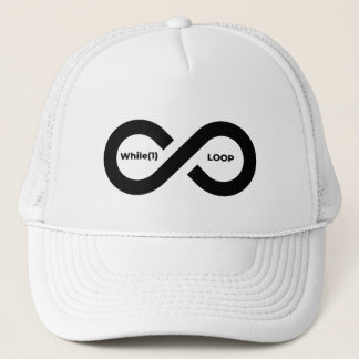 While(1) infinite loop trucker hat