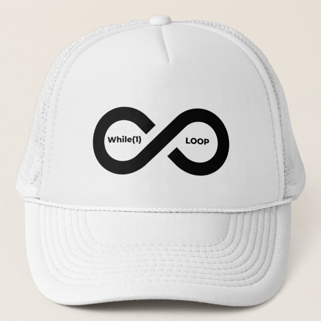 While(1) infinite loop trucker hat (Front)