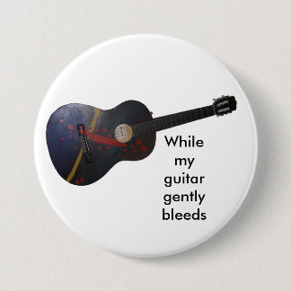 While my guitar gently bleeds 7.5 cm round badge