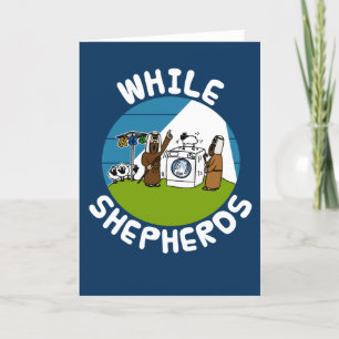 While Shepherds Funny Nativity Christmas Card