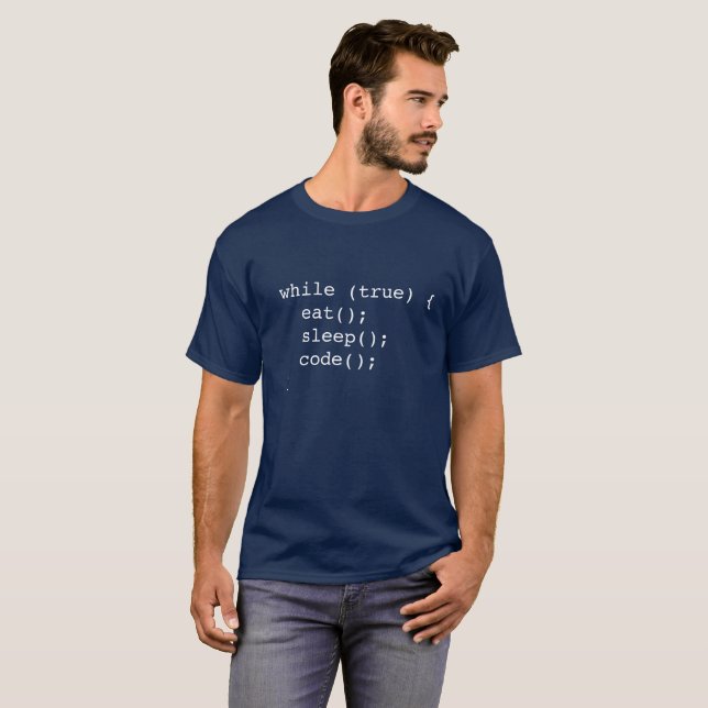 While true eat sleep code T-Shirt (Front Full)