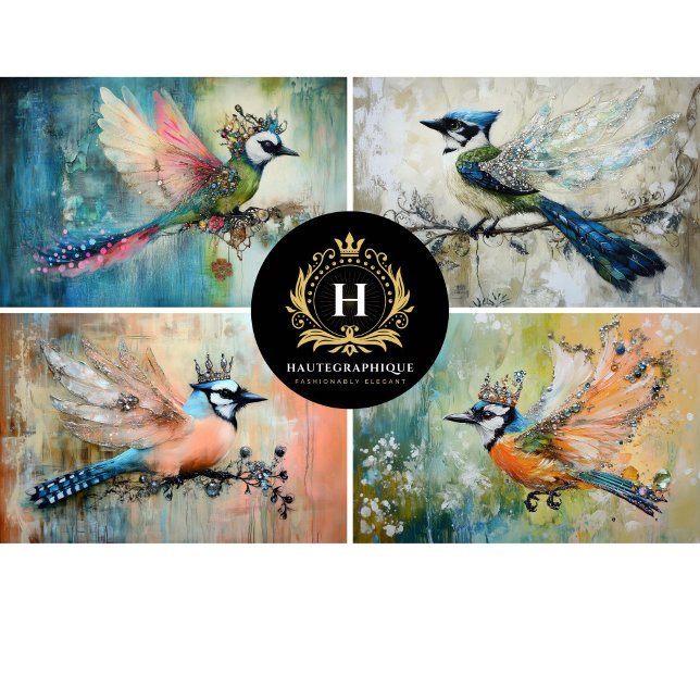 Whimiscal Birds Collage Decoupage Tissue Paper (Creator Uploaded)