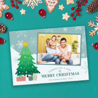 Whimiscal Christmas Tree Snowflake Photo Christmas