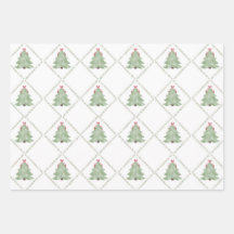 Whimiscal Christmas Tree Wrapping Paper