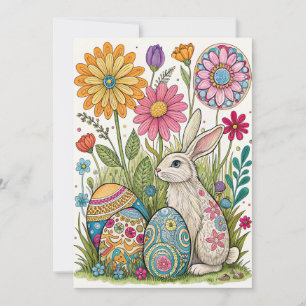 Whimiscal Easter Egg Card with Bunny