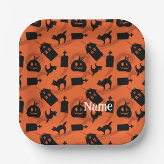 Whimiscal Halloween pattern Paper Plate