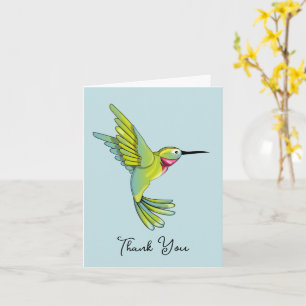 Whimiscal Hummingbird Thank You Note Blank Card