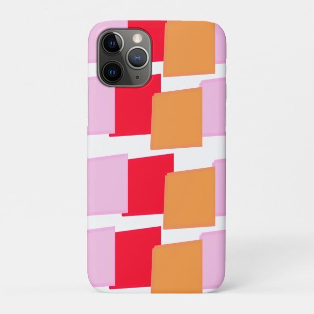 Whimiscal Squares Red Orange Pink  Case-Mate iPhone Case (Back)