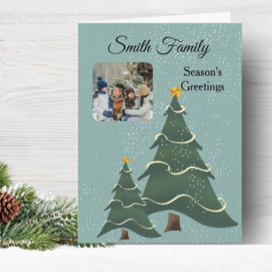 Whimiscal Tree Blue Green Photo Card