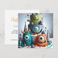 Whimiscal Weird Crazy Monster Cake Birthday