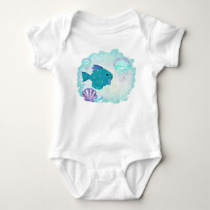 Whimsey Aquarium 2 Folk Art BABY BOY GIRL Bodysuit