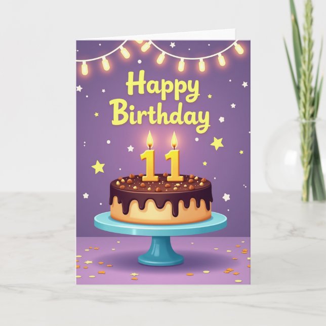 Whimsical 11Th Birthday Card (Front)