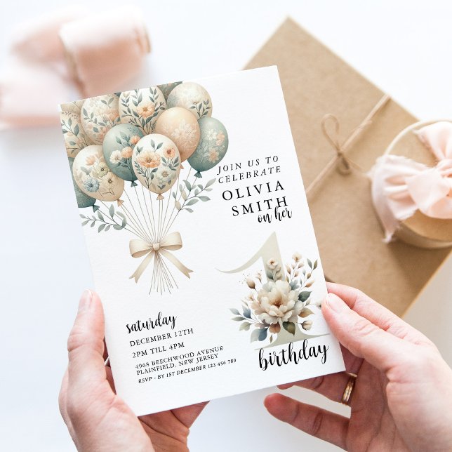 Whimsical 1st Birthday Invitation (Creator Uploaded)