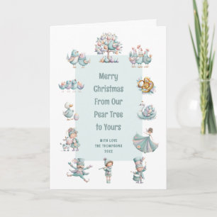 Whimsical 2026 Calendar 12 Days Christmas Folded Holiday Card