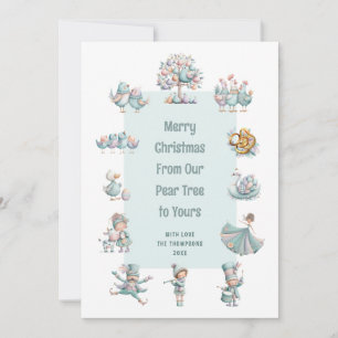 Whimsical 2026 Calendar 12 Days of Christmas Holiday Card
