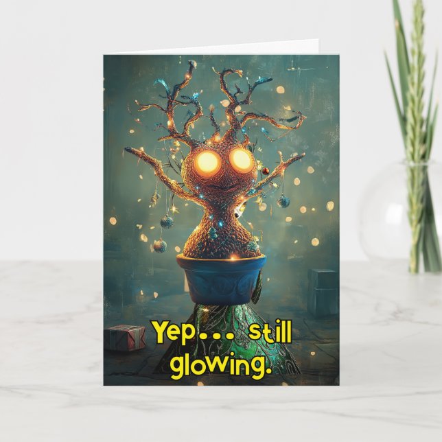 *~* Whimsical 29 Glow Funny Magical Christmas AP97 Thank You Card (Front)