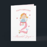 Whimsical 2nd birthday fairy girls cute pink card<br><div class="desc">An adorable 2nd birthday card with the cutest little fairies that you can personalise with the recipient's child name. The birthday fairy collection is perfect for little girls who adore magical creatures. You can choose between two types of cards. You can choose either silky gloss paper or matte paper. Matte,...</div>