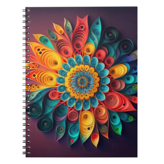 Whimsical 3D Flower Notebook (Front)