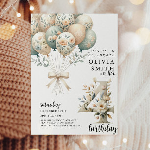 Whimsical 4th Birthday  Invitation