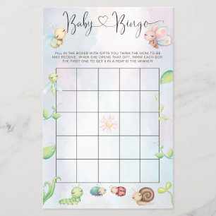 Whimsical A Little Love Bug Rainbow Baby Bingo Flyer