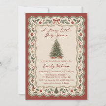 Whimsical A Merry Little Christmas Baby Shower