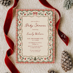 Whimsical A Merry Little Christmas Baby Shower Invitation