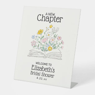 Whimsical A New Chapter Bridal Shower Welcome Sign