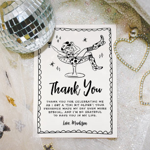 Whimsical A Tini Bit Older Birthday Party Thank You Card
