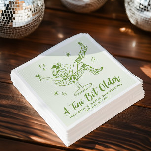 Whimsical A Tini Bit Older Green Birthday Party Napkin