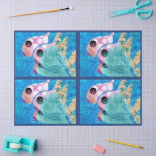 Whimsical Abstract Fish Nautical Coastal Decoupage Tissue Paper