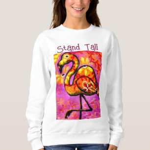Whimsical Abstract Flamingo Pink Orange Floral Sweatshirt
